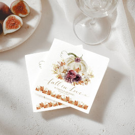 Servilleta De Papel Boda Floral de Calabaza Enamórate