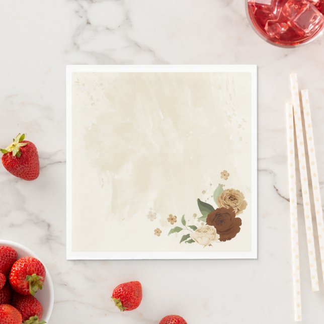 Servilleta De Papel boda floral de color terracota (In situ)