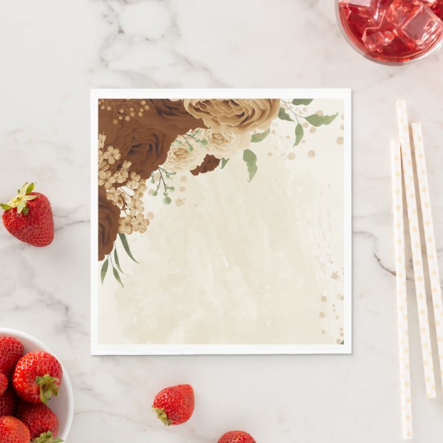 Servilleta De Papel boda floral de color terracota (In situ)