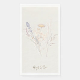 Servilleta De Papel Boda floral de escritura crema