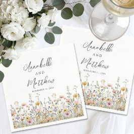 Servilleta De Papel Boda Floral de Flor Silvestre Elegante