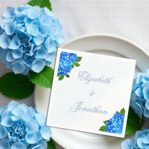 Servilleta De Papel Boda floral de Hortensia Azul
