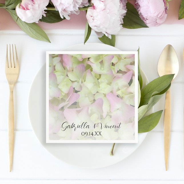 Servilleta De Papel Boda floral de Hydrangea casi rosa (Subido por el creador)