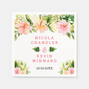 Servilleta De Papel Boda floral de jungla tropical
