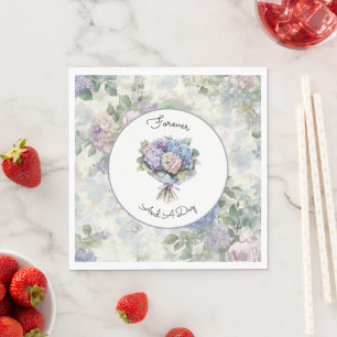 Servilleta De Papel Boda floral de lavanda púrpura romántica