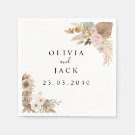 Servilleta De Papel Boda floral de Moda bohemia