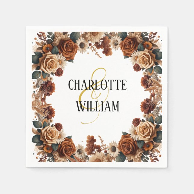 Servilleta De Papel Boda floral de Moda rusa (Anverso)