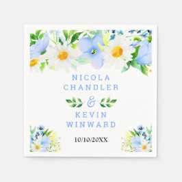 Servilleta De Papel Boda floral de nomeolvides y margaritas