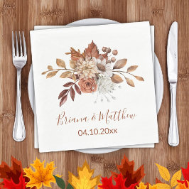 Servilleta De Papel Boda floral de otoño