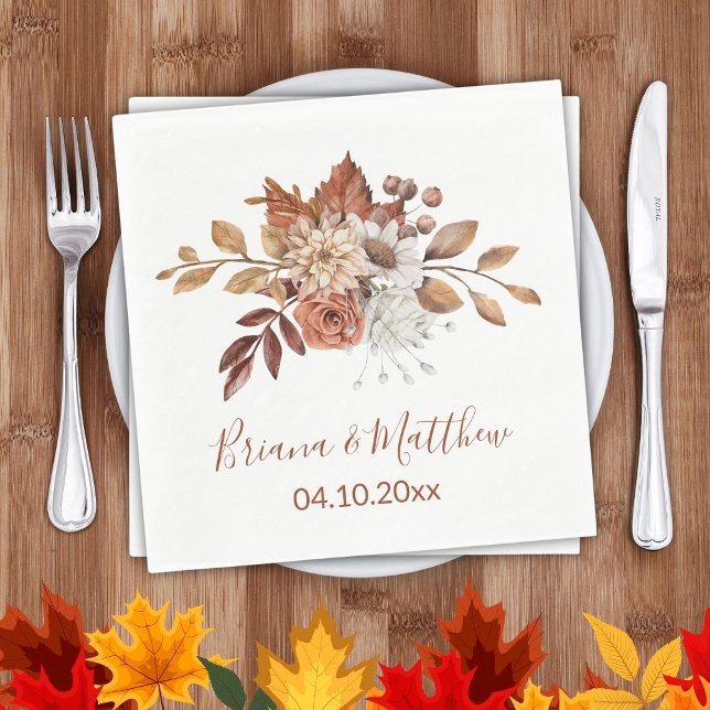 Servilleta De Papel Boda floral de otoño (Subido por el creador)