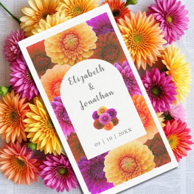 Servilleta De Papel Boda floral de otoño de dalia (Subido por el creador)