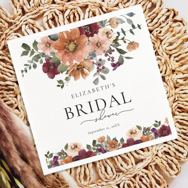 Servilleta De Papel Boda floral de otoño rústico (Subido por el creador)