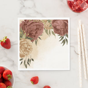 Servilleta De Papel boda floral de terracota en tonos terrosos