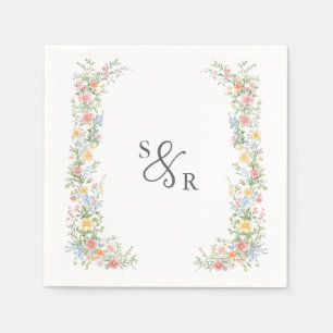 Servilleta De Papel Boda floral del Jardín de primavera del Pastel sua