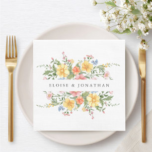 Servilleta De Papel Boda floral del Jardín de primavera del Pastel sua