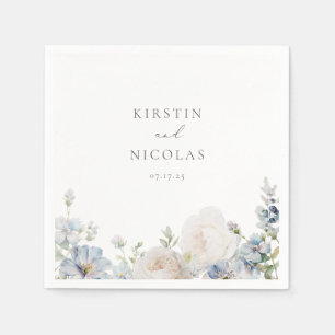 Servilleta De Papel Boda Floral Dusty Blue Garden