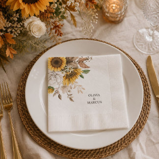 Servilleta De Papel Boda floral elegante de otoño