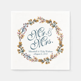 Servilleta De Papel Boda floral elegante y personalizado | Napkin
