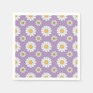 Servilleta De Papel Boda Floral Lavanda Morado Blanco Margarita