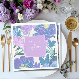 Servilleta De Papel Boda floral Lilac y Purple Pastel