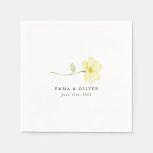 Servilleta De Papel Boda Floral Marfil Amarillo Mantequilla Personaliz