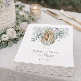 Servilleta De Papel Boda Floral Mary Joseph Mint y Lavender