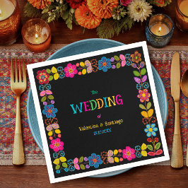 Servilleta De Papel Boda floral mexicana moderna