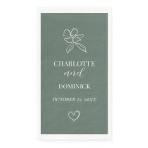 Boda floral minimalista verde bosque   