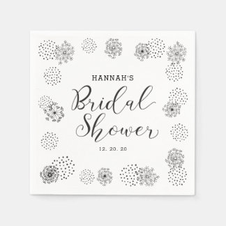 Servilleta De Papel Boda floral moderna | Regalo para la novia en la d