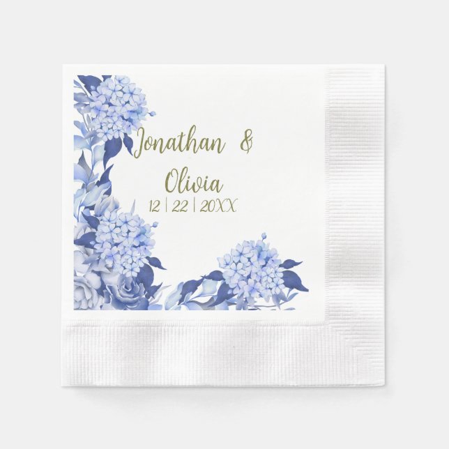 Servilleta De Papel Boda floral morado de primavera con ducha dulce (Anverso)