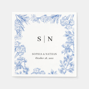 Servilleta De Papel Boda floral personalizada blanca