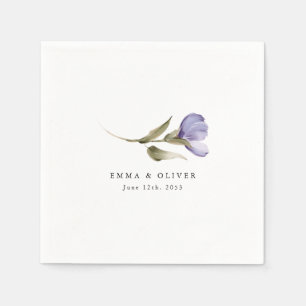 Servilleta De Papel Boda floral personalizada de lavanda