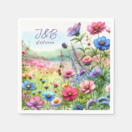 Servilleta De Papel Boda floral personalizado