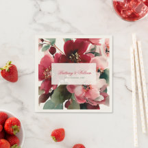 Boda floral roja con tema de Navidad