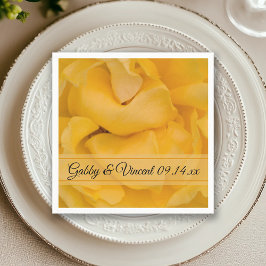 Servilleta De Papel Boda floral rosa amarillo