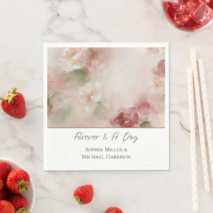 Servilleta De Papel Boda Floral Rosa Preciosa Roja