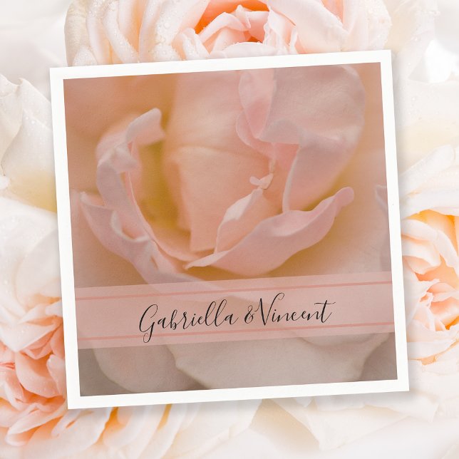 Servilleta De Papel Boda floral rosa rosa de Rubor pálido (Subido por el creador)