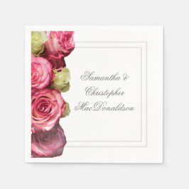 Servilleta De Papel Boda floral rosa rosado