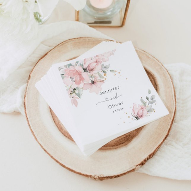 Servilleta De Papel boda floral rosa Rubor (Subido por el creador)