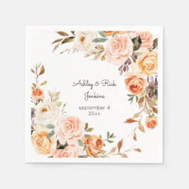 Servilleta De Papel Boda floral rosa y rosa de Rubor