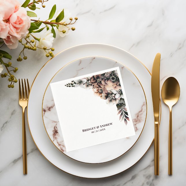 Servilleta De Papel Boda Floral Rústica (Subido por el creador)