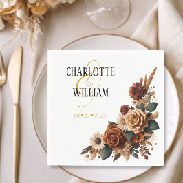 Servilleta De Papel Boda floral rústico