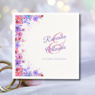 Servilleta De Papel Boda Floral Silvestre Romántica Pastel