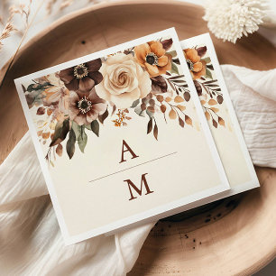 Servilleta De Papel Boda Floral Terracotta