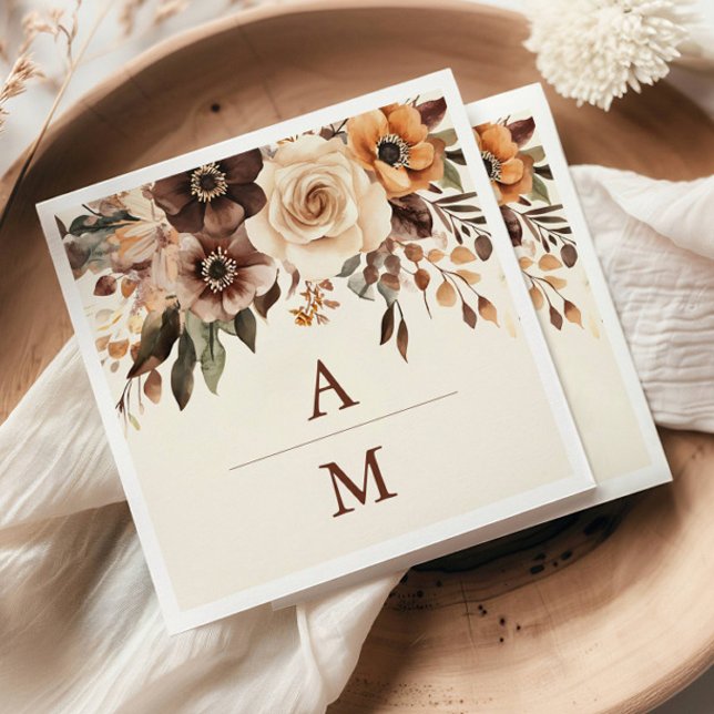 Servilleta De Papel Boda Floral Terracotta (Subido por el creador)