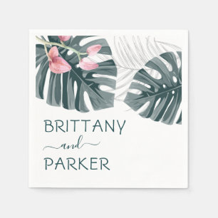 Servilleta De Papel Boda floral tropical personalizado