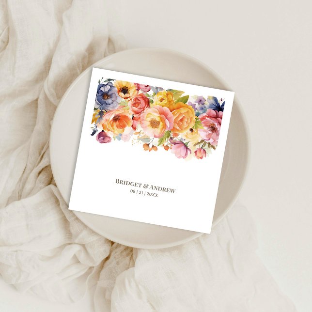 Servilleta De Papel Boda floral vibrante de primavera (Subido por el creador)