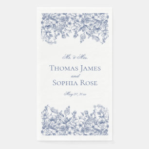 Servilleta De Papel Boda floral vintage Chinoiserie azul