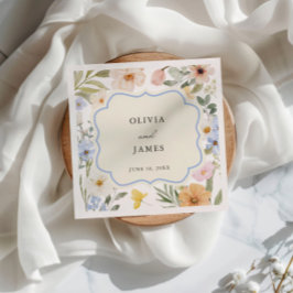 Servilleta De Papel Boda Floral Vintage Frame Pastel