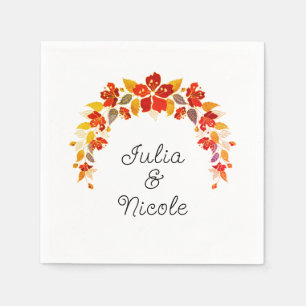 Servilleta De Papel Boda Florales de Hibisco Tropical Naranja Quemada